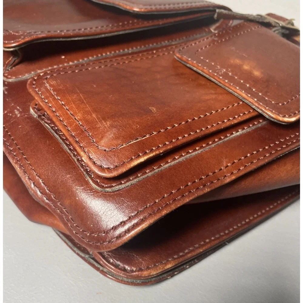 Men's Leather Briefcase Messenger Satchel Bag‎